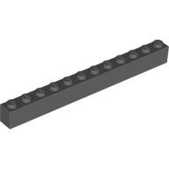 Lego kostka (kostička) 1x12, tmavě šedá (4162487)